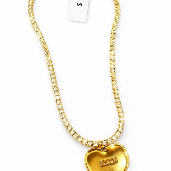 💖✨ Fashion Heart Tennis Necklace | NWT | Gold Finish | CZ Sparkle ✨💖 - Picture 2 of 11